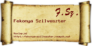 Fekonya Szilveszter névjegykártya